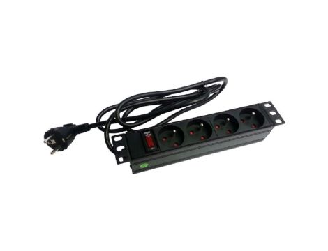 Listwa zasilająca rack 10 cali PDU gniazdo 4 x CEE 7/5 wtyk CEE 7/7