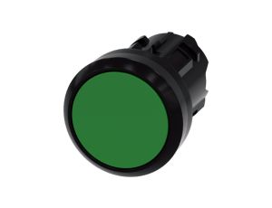 Przycisk 22mm tworzywo zielony płaski, bez samopowrotu odbl przez wciśnięcie SIRIUS ACT 3SU1000-0AA40-0AA0