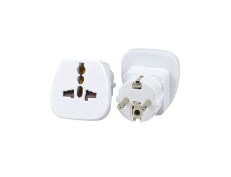 Adapter zasilania podóżny wtyk Uni-Schuko 2P+Z POLSKI / gniazdo uniwersalne UK