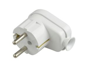 Wtyczka kątowa 2P+Z, biała,WT-16U/BIAŁY