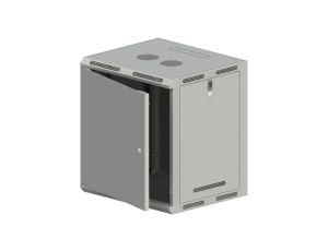 Szafa rack wisząca 19 cali 12U 600x500, niedzielona, drzwi metalowe, kolor szary FLAT PACK
