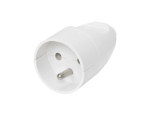 Gniazdo przenośne na kabel 2P+Z białe