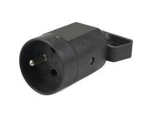 Gniazdo przenośne na kabel 2P+Z 16A czarne, uchwyt
