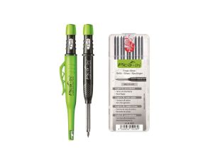 Zestaw - ołówek automatyczny znacznik budowlany + zapasowe wkłady 10szt (rozpuszczalne, grafitowe) PICA Dry 30403