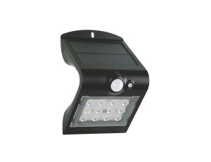 Kinkiet LED solarny 1,5W 4000K/neutralna IP65 z cz. zmierzchu i ruchu PIR aku. ABS/PC FOX SOLAR PIR 12LED B NW GXSO005