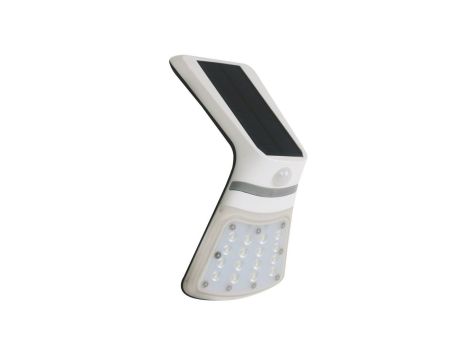 Kinkiet LED solarny 2W 4000K/neutralna IP65 z cz. zmierzchu i ruchu PIR aku. ABS/PC FOX SOLAR PIR 16LED W NW GXSO006