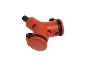 Rozgałęźnik podwójny hermetyczny IP44 z uziemieniem i zatyczkami 16A 230V 24212-r