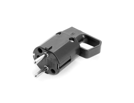 Wtyczka z uchwytem i uziemieniem 16A 250V czarna 325-05
