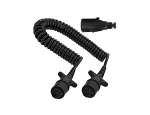 Przewód spiralny QLY-s kabel do naczepy zakończony zalewanymi wtykami 7-pin typu N 24V 4m