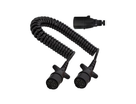 Przewód spiralny QLY-s kabel do naczepy zakończony zalewanymi wtykami 7-pin typu N 24V 4m