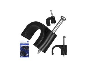 Uchwyt KLIP płaski 10/6 czarny 100szt