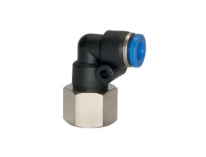 Złączka pneumatyczna wtykowa kątowa R 1/4 GW do węża fi 12 mm, tworzywo sztuczne