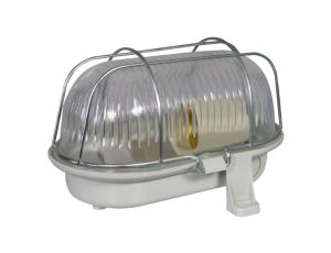 Oprawa kanałowa OWAL 60W E27 z siatką metalową IP44 szara D.3166S