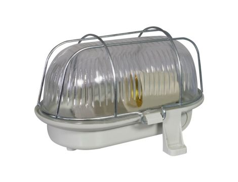 Oprawa kanałowa OWAL 60W E27 z siatką metalową IP44 szara D.3166S