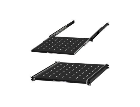 Półka wysuwana do szafy RACK 19 1U 450mm z uchwytem czarna