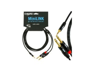 KLOTZ Kabel Audio mini Jack 3,5mm Stereo (wtyk) / 2x Jack 6,3mm Mono (wtyk) 3m