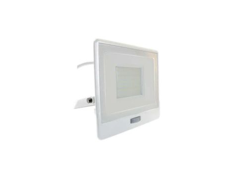 Projektor LED z czujnikiem ruchu 50W 4000lm 4000K Dioda SAMSUNG IP65 Kabel 1m Biały 5 Lat Gwarancji 20302