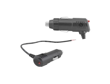 Wtyk kątowy do zapalniczki samochodowej LED z kablem 20czm 12V/24V HQ