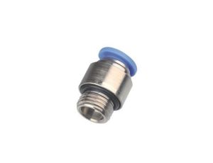 Złączka pneumatyczna wtykowa prosta okrągła do węża fi 10 mm, G 3/8 GZ, mosiądz niklowany