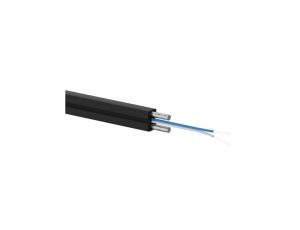 Kabel światłowodowy FTTH, 2J, SM 9/125, LSOH, wzmocnienie FRP, całkowicie dielektryczny, czarny ALANTEC /1000m/