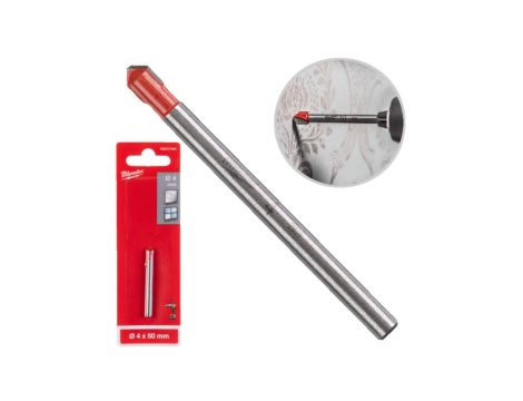 Wiertło do szkła i ceramiki 4x50mm z uchwytem sfazowanym MILWAUKEE