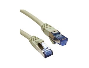 Patchcord S/FTP kat.6A PiMF kabel sieciowy LAN 2x RJ45 linka PoE szary 1m