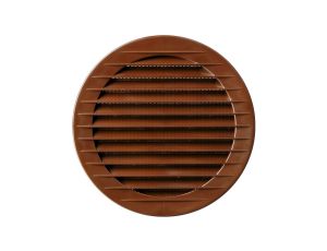 Kratka wentylacyjna okrągła z siatką fi:100mm brązowa airRoxy 02-147