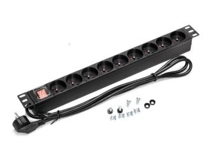 Listwa zasilająca RACK 19 1U 9 gniazd z wyłącznikiem 1,8m