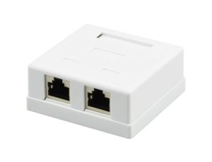 Gniazdo komputerowe 2xRJ45 kat.5e ekranowane FTP natynkowe