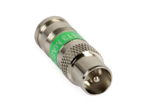 Wtyk antenowy IEC TV kompresyjny zielony MASTER na przewód Triset-113 TC6 Trishield 3SH75 RG6