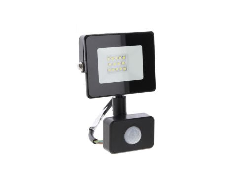 NAŚWIETLACZ LED SMD KASTEL 10W 6000K 850LM IP65 CZARNY CZ. PIR