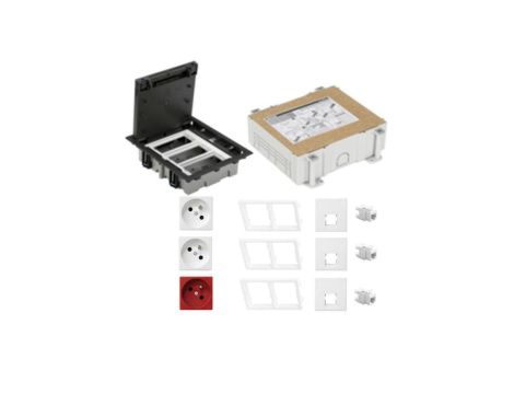 KONTAKT SIMON FLOOR BOX puszka podłogowa 2x gniazdo pojedyncze z/u + 1x gniazdo DATA + 3x gniazdo RJ45 kat.6 nieekranowane + kas