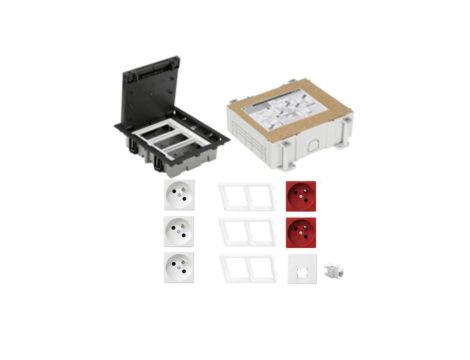 KONTAKT SIMON FLOOR BOX puszka podłogowa 3x gniazdo pojedyncze z/u + 2x gniazdo DATA + 1x gniazdo RJ45 kat.6 nieekranowane + kas