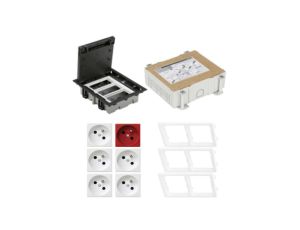 KONTAKT SIMON FLOOR BOX puszka podłogowa 5x gniazdo pojedyncze z/u + 1x gniazdo DATA + kaseta do wylewki