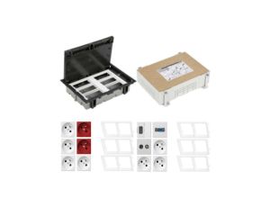 KONTAKT SIMON FLOOR BOX puszka podłogowa 7x gniazdo z/u +2x gniazdo DATA+ 1x VGA +1x RTV-SAT+ 1x HDMI + kaseta do wylewki