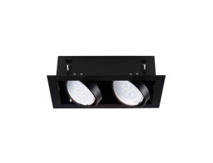 MATEO ES DLP-250-B oprawa sufitowa wpuszczana do żarówek AR111 i ES111 czarna podwójna