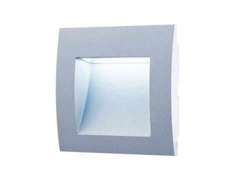 Oprawa LED 1,5W 30lm 6500K/chłodna IP65 zewnętrzna do zabudowy wodoodporna aluminium WALL 10 1,5W GRAY CW GXLL002