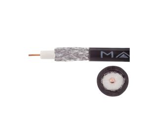 Przewód koncentryczny zewnętrzny żelowany 75ohm RG6 1,02/4,57/6,8 Cu czarny Maxcable /100m/