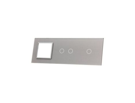 Livolo SREBRNY PANEL SZKLANY 1+2+ MIEJSCE NA GNIAZDO 7012G-64