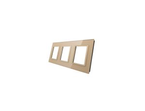 Livolo POTRÓJNA SZAMPAŃSKA METALIZOWANA RAMKA SZKLANA 222 x 80mm GPF-3-63