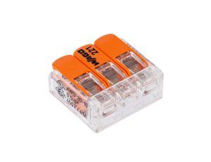 Szybkozłączka 3x 0,5-6,0mm2 uniwersalna (na drut / na linkę) 450V/41A ORYGINALNA 30szt. 221-613