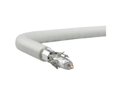 Przewód antenowy 75ohm TC6 Trishield 1,02/4,7/6,9 CCS ekran 80 biały /305m/