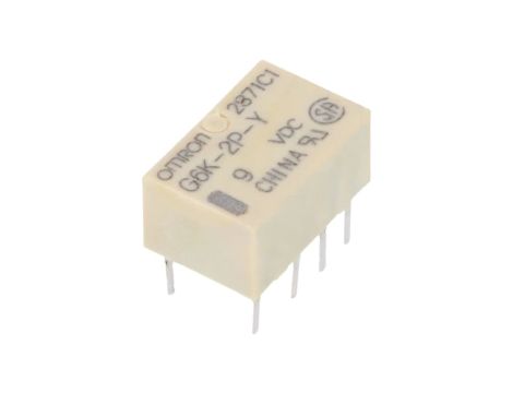 Przekaźnik elektromagnetyczny DPDT Ucewki 9VDC 0,3A/125VAC G6K-2P-Y DC9