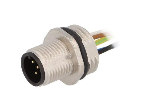 Gniazdo męskie M12 5-pin na panel ESTGH050MSS00,5E05 (M16)