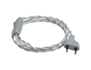 Przewód skręcany do lampki 2x0,75 1,5mb szary