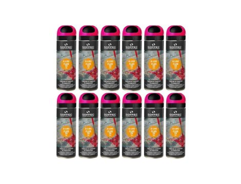 Farba geodezyjna do znakowania spray różowa 12 sztuk SOPPEC Fluo T.P.