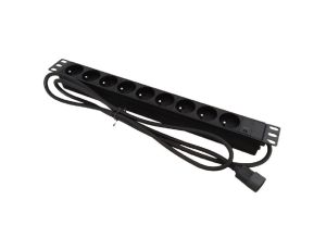Listwa zasilająca rack 19 cali PDU gniazdo 9 x CEE 7/5 wtyk IEC320 C20
