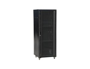 Szafa serwerowa rack 19 cali 27U 800x1000, drzwi szklane, kolor czarny FLAT PACK