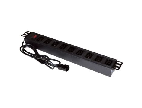 Listwa zasilająca rack 19 cali PDU gniazdo 9 x IEC320 C13 wtyk IEC320 C14