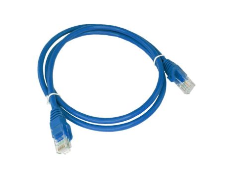 Patch-cord U/UTP kat.5e PVC 0.25m niebieski KKU5NIE0.25